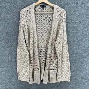 INC International Concepts Beige Open-Knit Cardigan